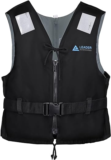Leader Accessories Sport I Buoyancy Vest Aid, buoyancy aid, Foam buoyancy aid, CE EN ISO12402 Approval(Black Size XL)